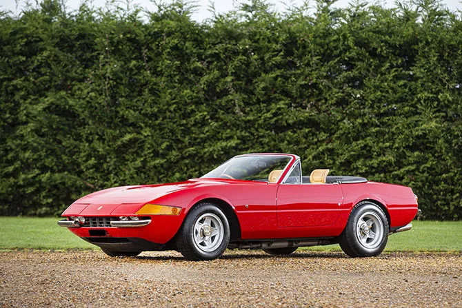 Great example of a Ferrari Daytona Spyder conversion comes into stock